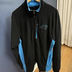NFL Carolina Panthers Fleece Full Zip, Blue/Black, Mens Large, GIII